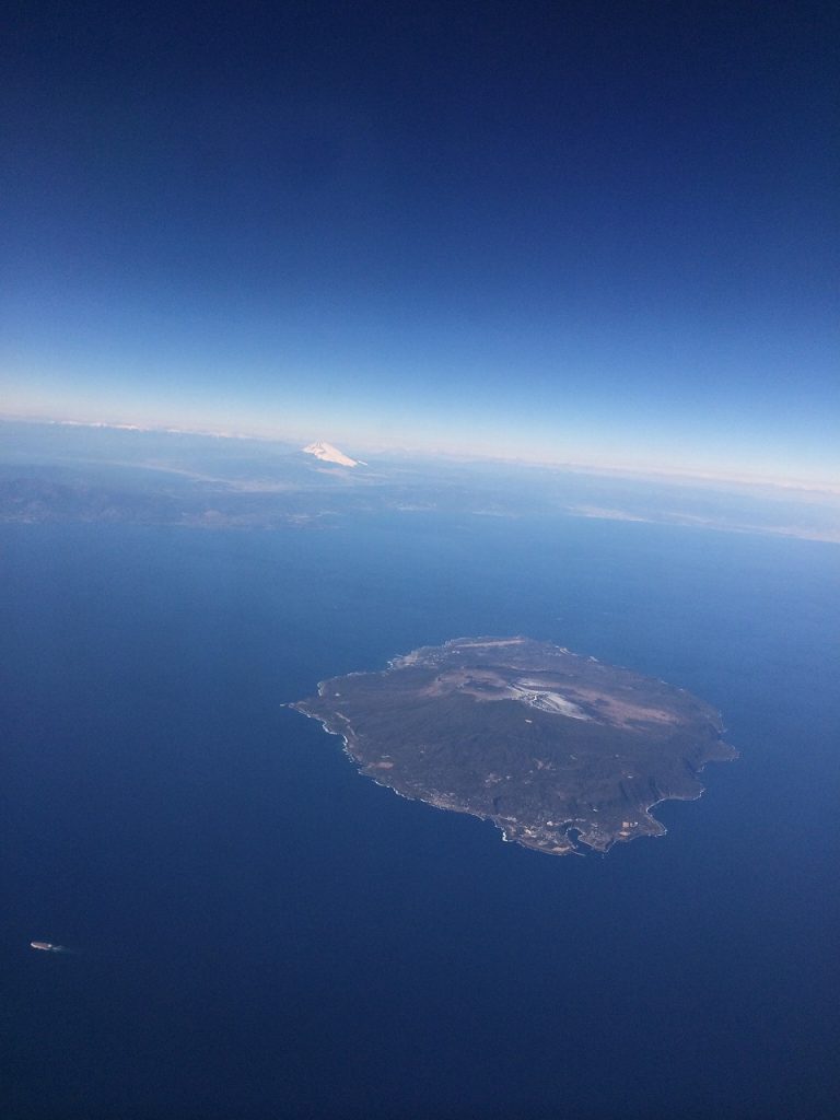 Mt. Fuji behind Izu Oshima